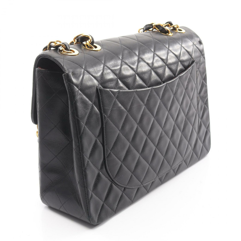 香奈兒 Jumbo Matelasse 34 鏈條肩背包 A01094 羊皮黑 二手 金色五金-1