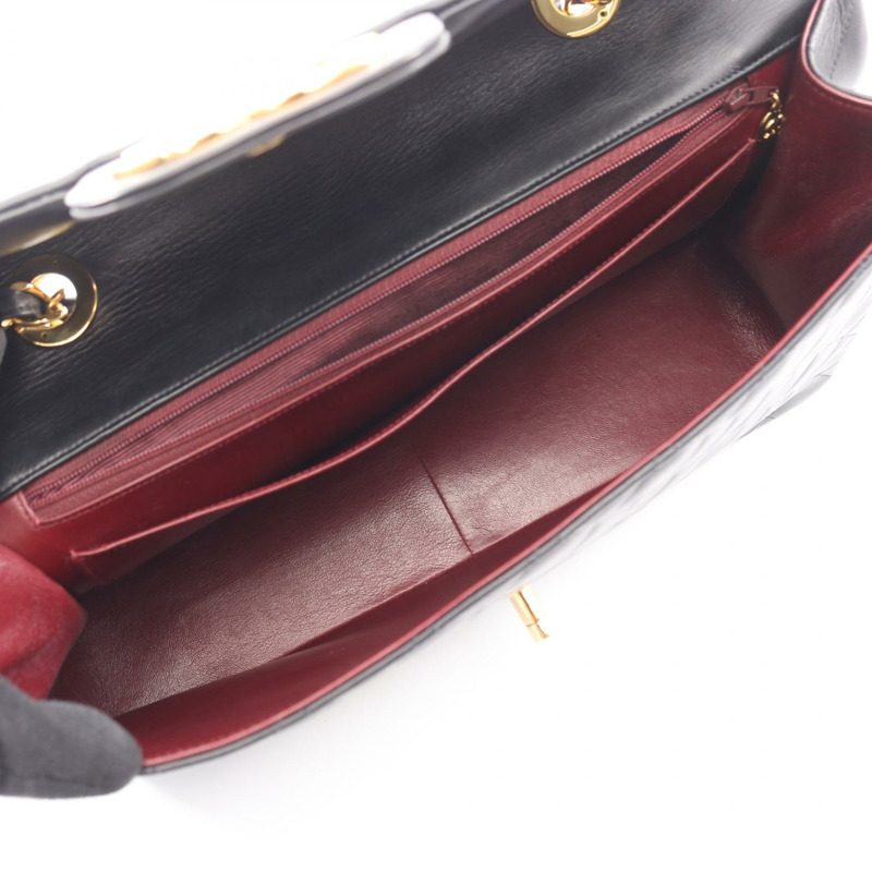 香奈兒 Jumbo Matelasse 34 鏈條肩背包 A01094 羊皮黑 二手 金色五金-2