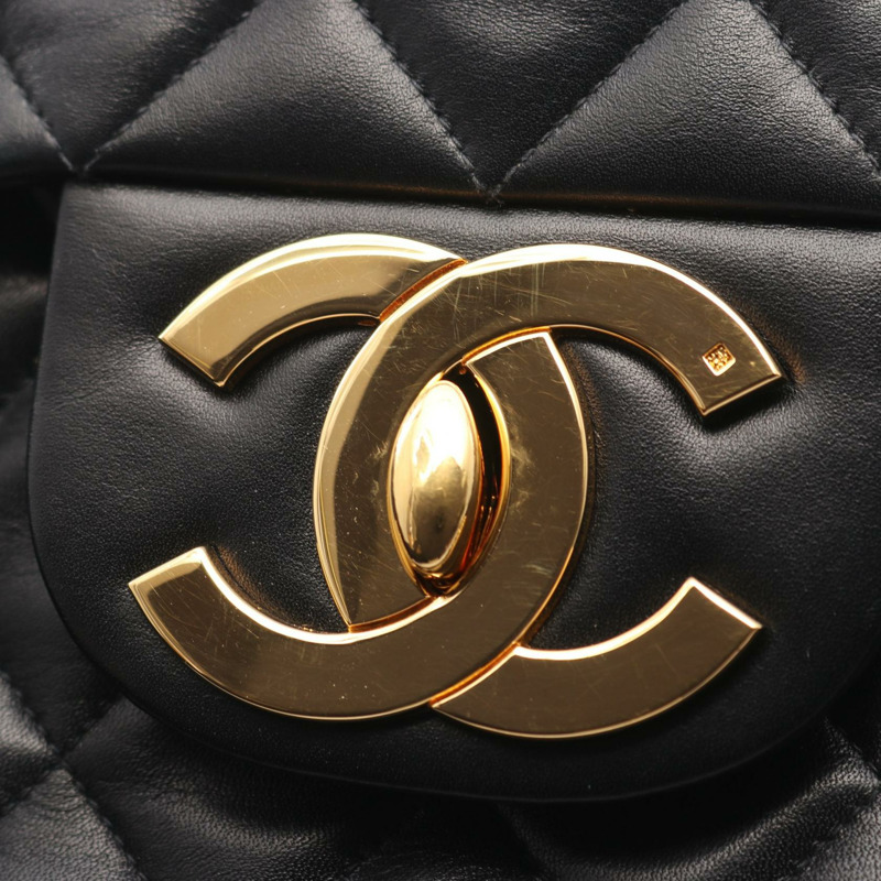 香奈兒 Jumbo Matelasse 34 鏈條肩背包 A01094 羊皮黑 二手 金色五金-8