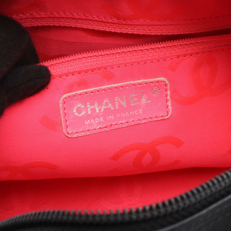 香奈兒 Cambon 系列保齡球單肩包，黑色皮革，二手女款，附五金配件-3