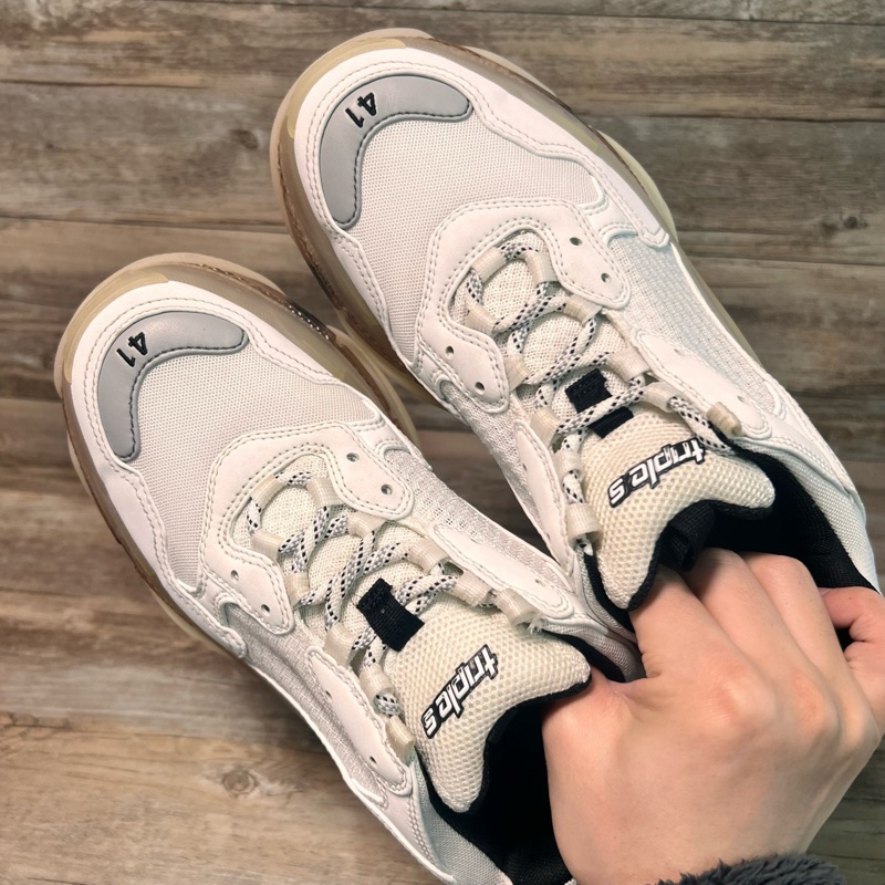 Balenciaga 巴黎世家 Triple S Clear Sole 灰白色 41碼-4