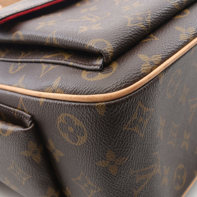 棕色 原花 帆布 Multiple Cite 肩背包【LOUIS VUITTON LV 路易威登】 M51162-7