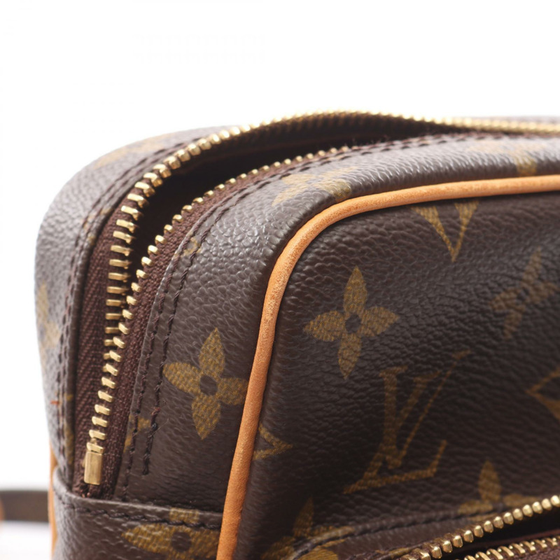 棕色 原花帆布 Amazone 肩背包【LOUIS VUITTON LV 路易威登】 M45236-7