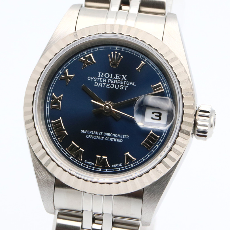 藍色錶盤 18K 白金 不鏽鋼 蠔式恆動 日誌型 Datejust 26 腕錶【Rolex 勞力士】 79174-2