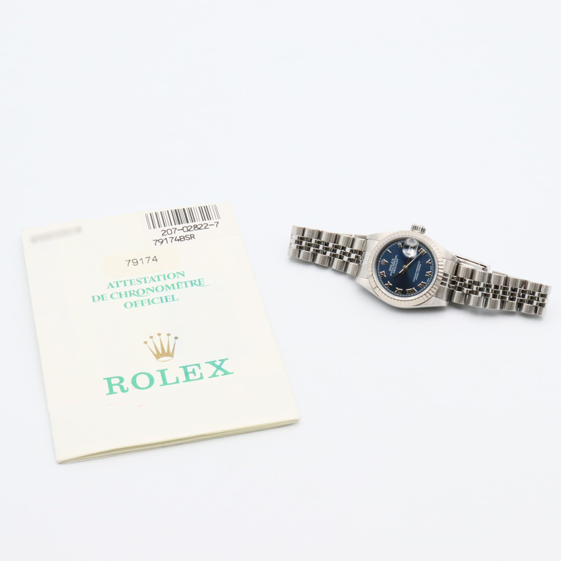 藍色錶盤 18K 白金 不鏽鋼 蠔式恆動 日誌型 Datejust 26 腕錶【Rolex 勞力士】 79174-9