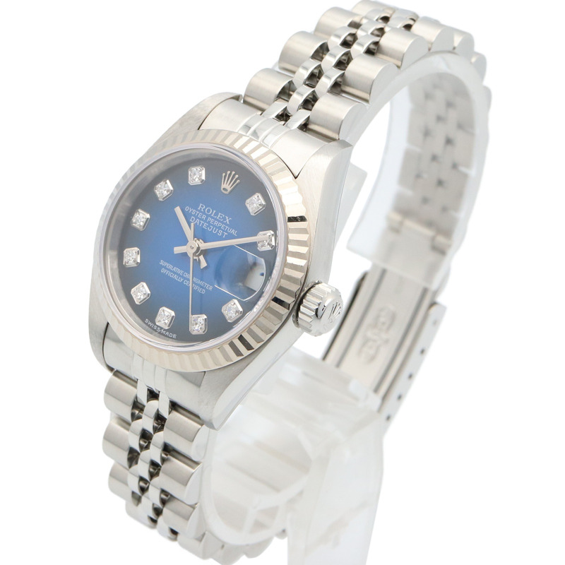 藍色錶盤 18K白金 鑽石 不鏽鋼 Datejust 自動上鍊 腕錶 #79174G【ROLEX 勞力士】 79174G-1