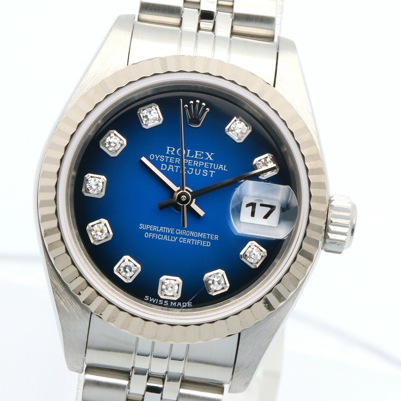 藍色錶盤 18K白金 鑽石 不鏽鋼 Datejust 自動上鍊 腕錶 #79174G【ROLEX 勞力士】 79174G-2
