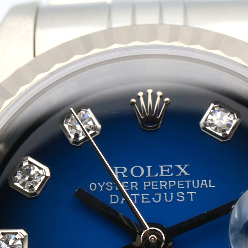 藍色錶盤 18K白金 鑽石 不鏽鋼 Datejust 自動上鍊 腕錶 #79174G【ROLEX 勞力士】 79174G-8
