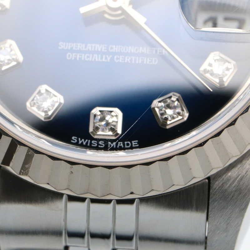 藍色錶盤 18K白金 鑽石 不鏽鋼 Datejust 自動上鍊 腕錶 #79174G【ROLEX 勞力士】 79174G-9