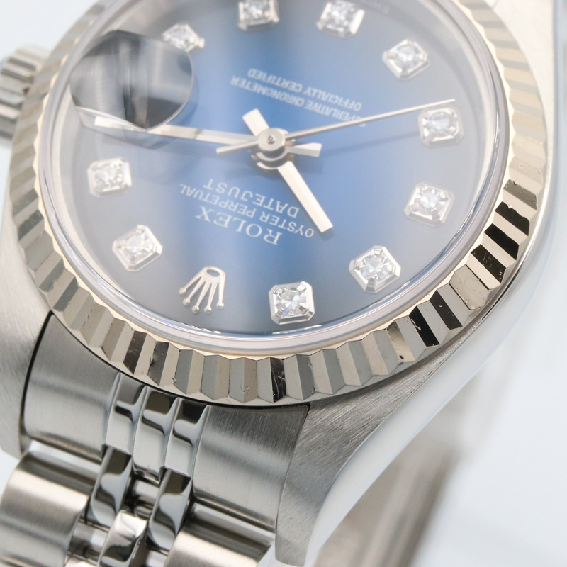 藍色錶盤 18K白金 鑽石 不鏽鋼 Datejust 自動上鍊 腕錶 #79174G【ROLEX 勞力士】 79174G-11