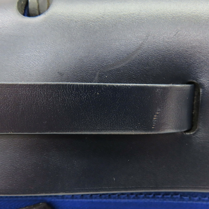 電光藍帆布 棕色牛皮 Herbag Zip 31 肩背包 C刻 (無鎖頭)【HERMES 愛馬仕】 H078971CKAT-4