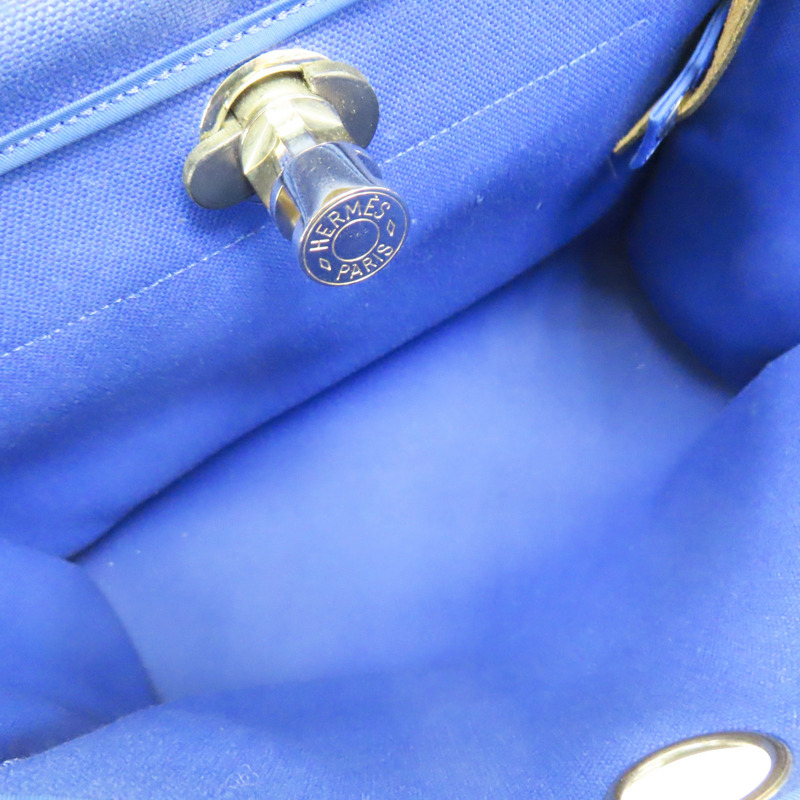 電光藍帆布 棕色牛皮 Herbag Zip 31 肩背包 C刻 (無鎖頭)【HERMES 愛馬仕】 H078971CKAT-6