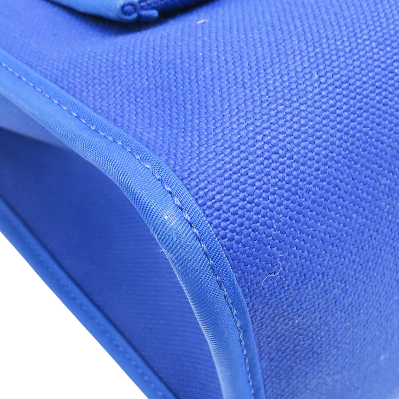 電光藍帆布 棕色牛皮 Herbag Zip 31 肩背包 C刻 (無鎖頭)【HERMES 愛馬仕】 H078971CKAT-13