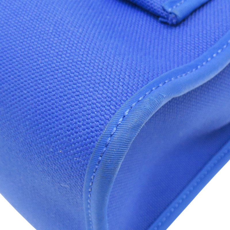 電光藍帆布 棕色牛皮 Herbag Zip 31 肩背包 C刻 (無鎖頭)【HERMES 愛馬仕】 H078971CKAT-14