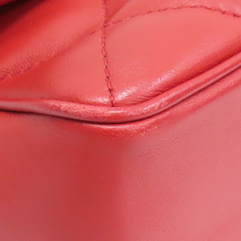 紅色 菱格紋 羊皮 Easy Carry Flap 两用包 金釦 (無卡)【CHANEL 香奈兒】-12