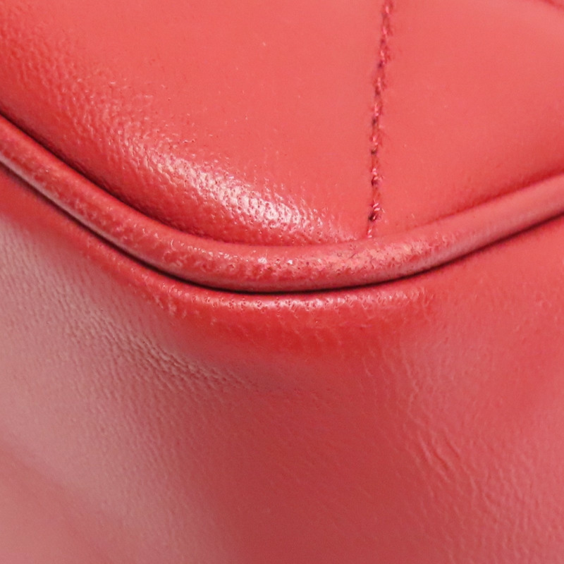 紅色 菱格紋 羊皮 Easy Carry Flap 两用包 金釦 (無卡)【CHANEL 香奈兒】-13