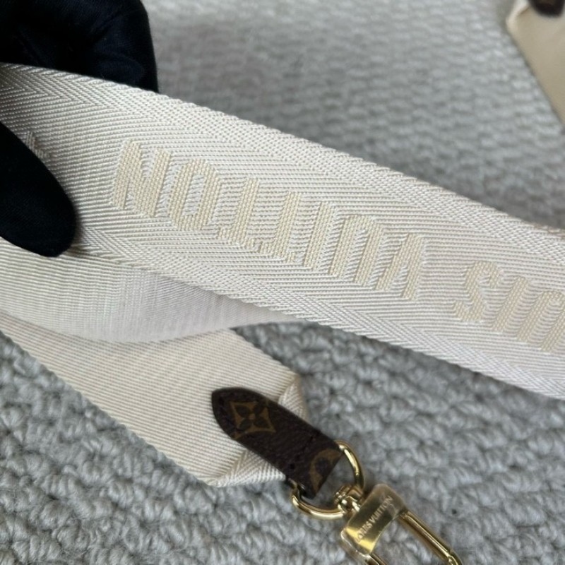 wwh bj LV路易威登onthego橫版老花托特包 經典老花配棕色皮革 金色五金配件 寬肩帶 可單肩可斜挎可手提 容量實用 日常通勤百搭-21