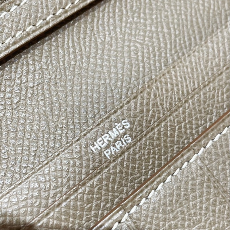 Hermès 愛馬仕Bearn H長夾 大象灰拼心紅 Epsom 皮 P刻 盒裝 幾乎全新-6