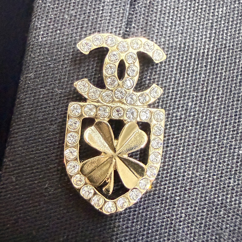 全新香奈兒chanel  cc logo 耳釘 盾牌耳環-2