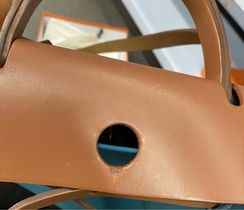 Hermès Herbag 31 藍色帆布拼自然色皮革 銀扣 肩背手提兩用 附內袋鎖鑰盒塵-8