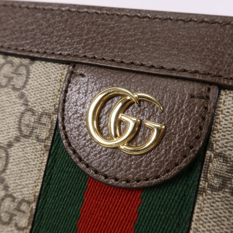 GUCCI 塗層帆布Ophidia GG金扣鏈帶肩背袋-6