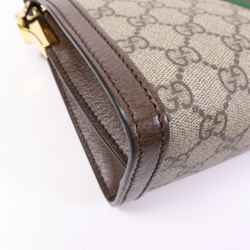 GUCCI 塗層帆布Ophidia GG金扣鏈帶肩背袋-10