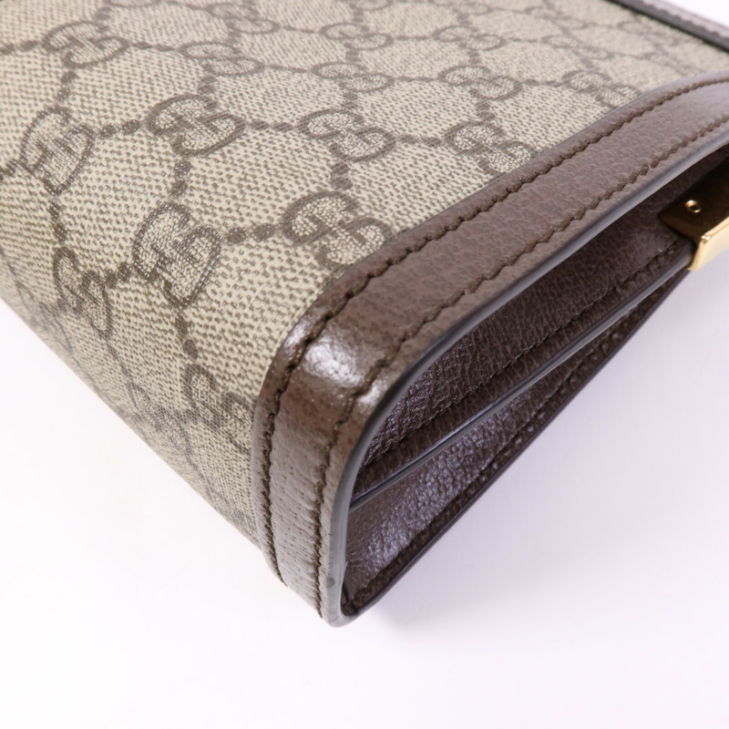 GUCCI 塗層帆布Ophidia GG金扣鏈帶肩背袋-11