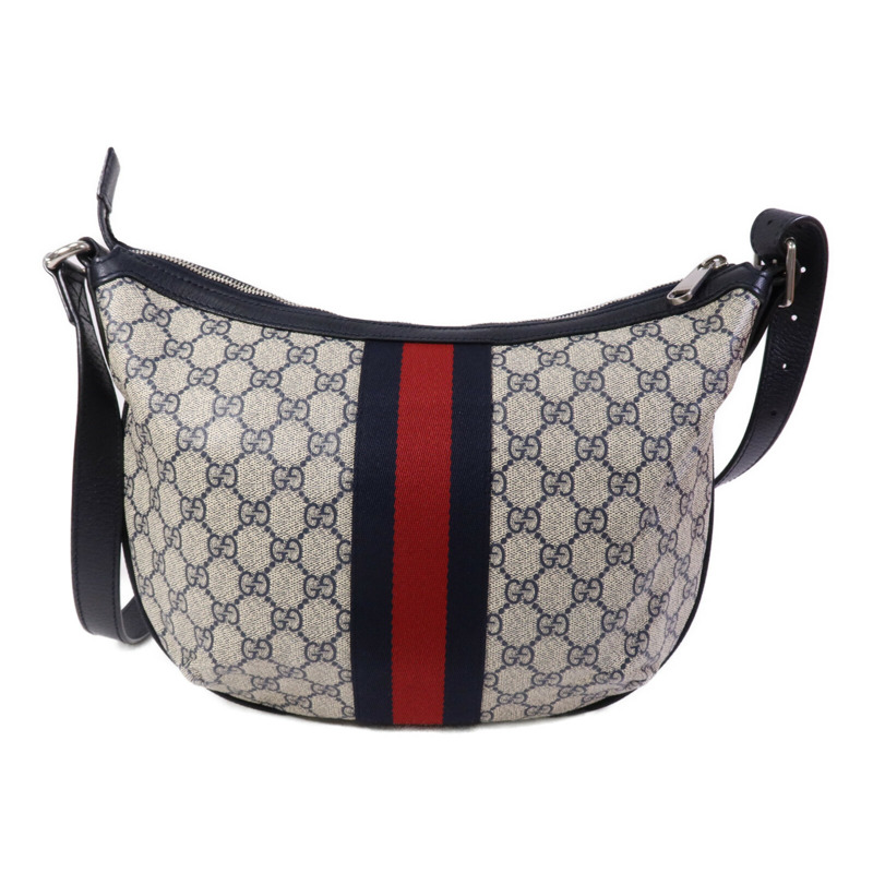 GUCCI 塗層帆布Ophidia GG銀扣肩背袋-1