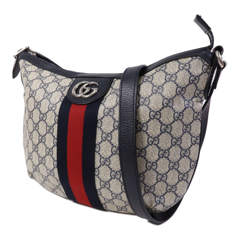 GUCCI 塗層帆布Ophidia GG銀扣肩背袋-2