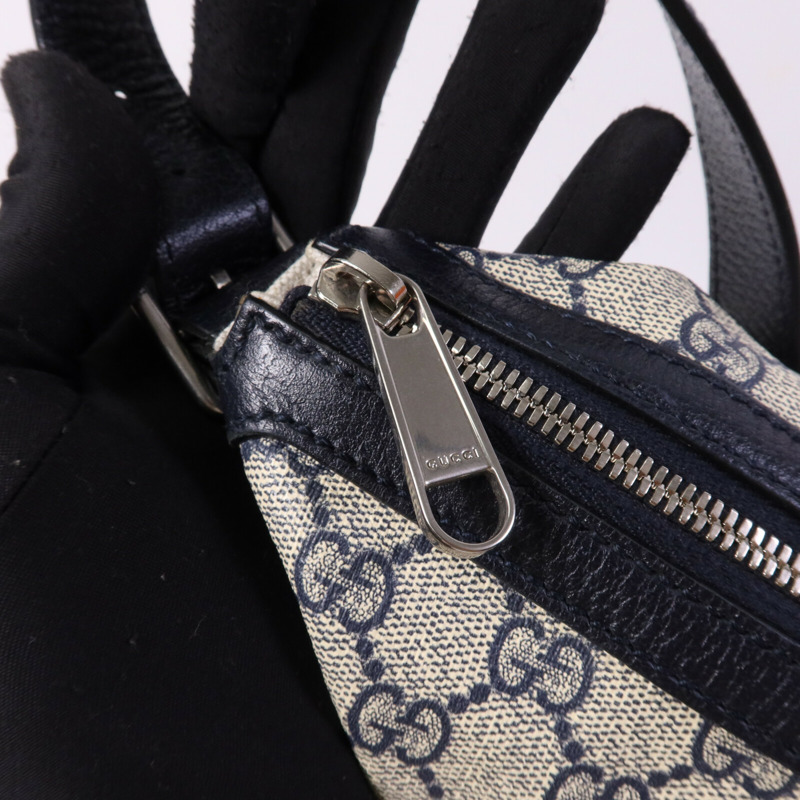 GUCCI 塗層帆布Ophidia GG銀扣肩背袋-13