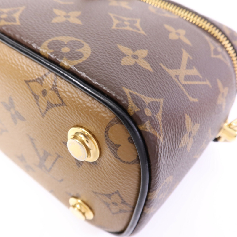 LOUIS VUITTON Monogram Reverse Vanity PM金扣手挽肩背兩用袋-9