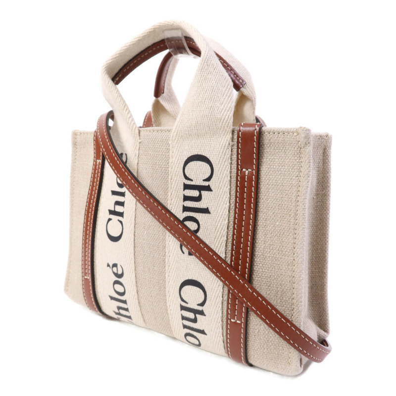 Chloe 帆布Mini Woody手挽肩背兩用袋-2