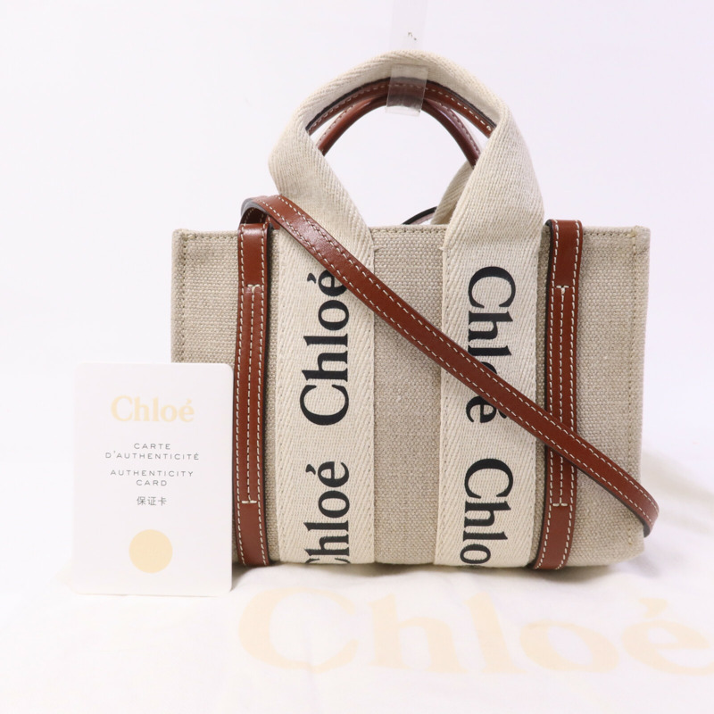 Chloe 帆布Mini Woody手挽肩背兩用袋-6