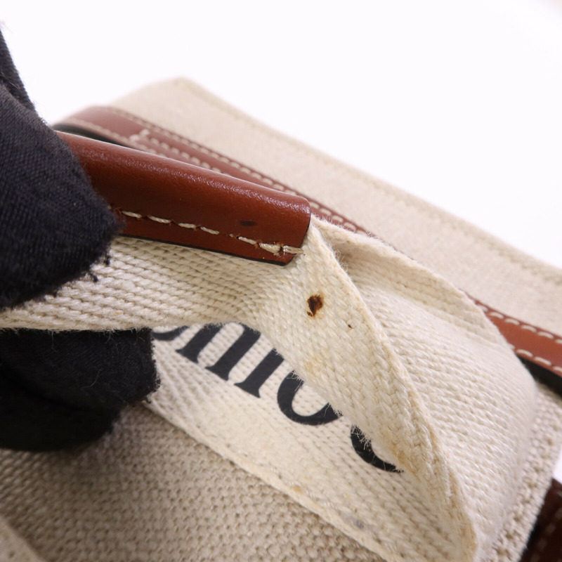 Chloe 帆布Mini Woody手挽肩背兩用袋-11