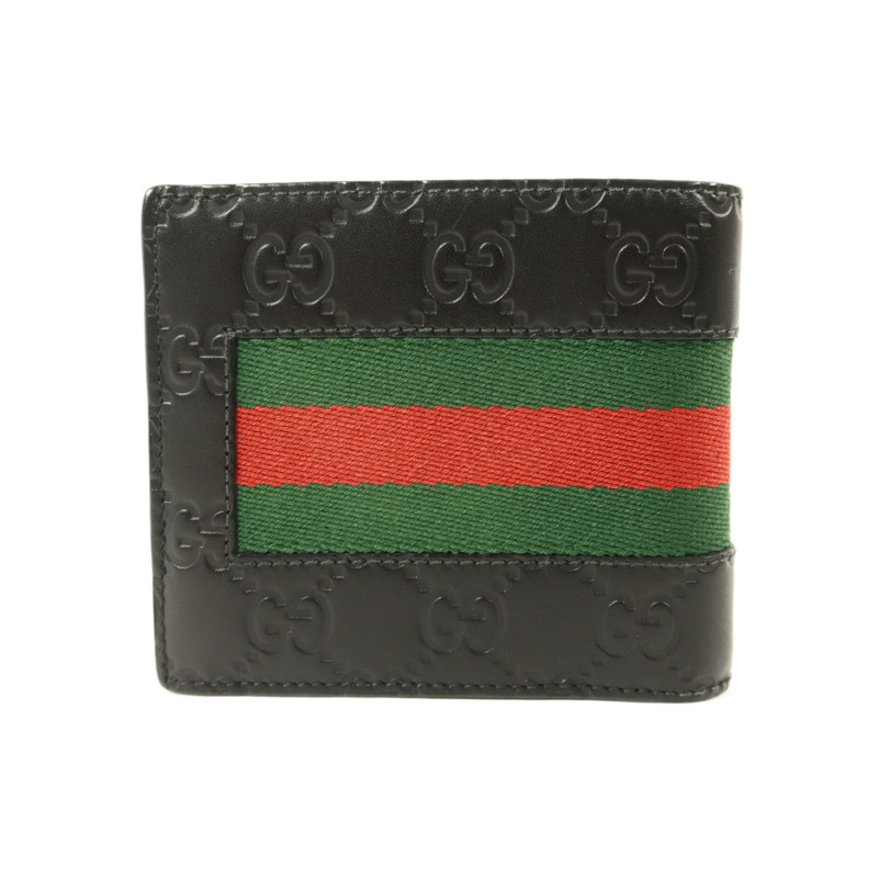 GUCCI 牛皮皮革Signature Wallet銀扣錢包-1