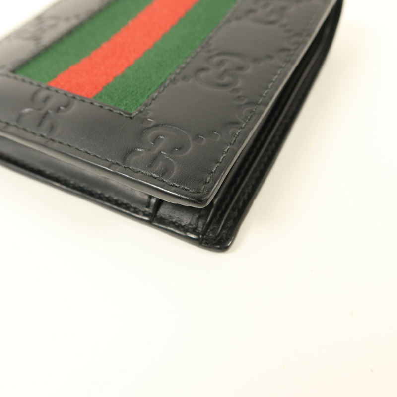 GUCCI 牛皮皮革Signature Wallet銀扣錢包-11