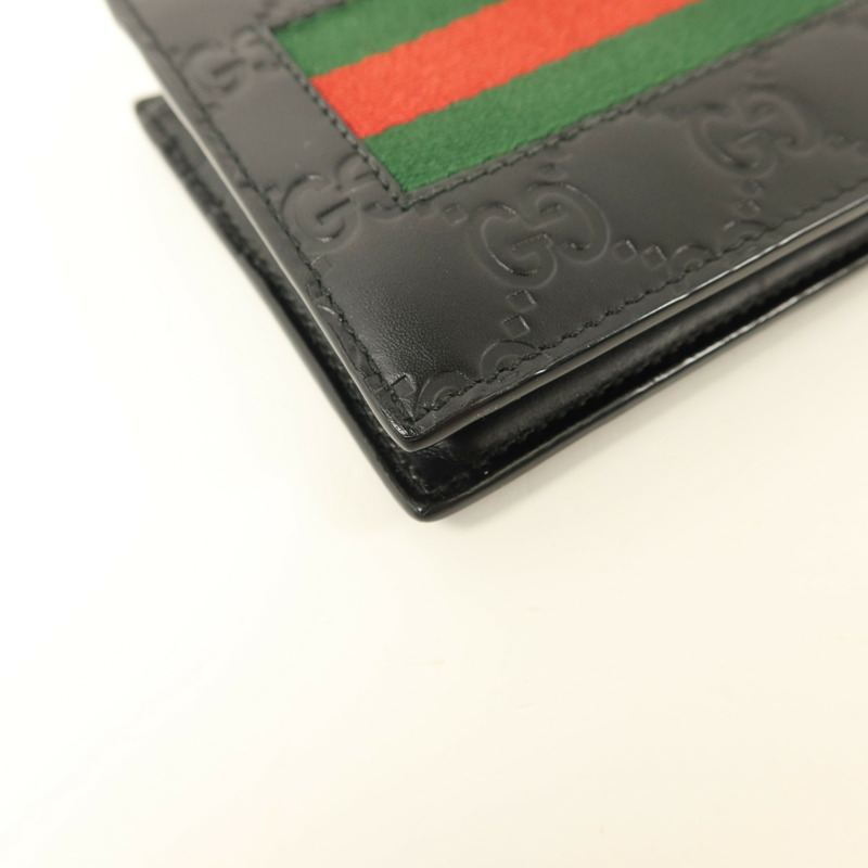 GUCCI 牛皮皮革Signature Wallet銀扣錢包-12