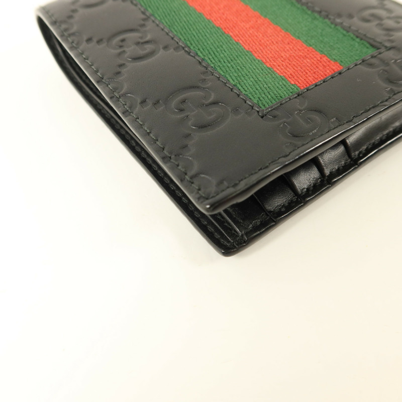 GUCCI 牛皮皮革Signature Wallet銀扣錢包-13