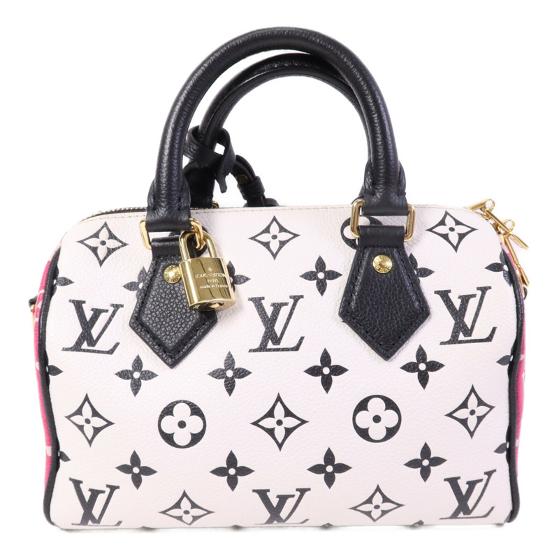 LOUIS VUITTON Monogram Empreinte Speedy Bandouliere 20金扣手挽肩背兩用袋-1