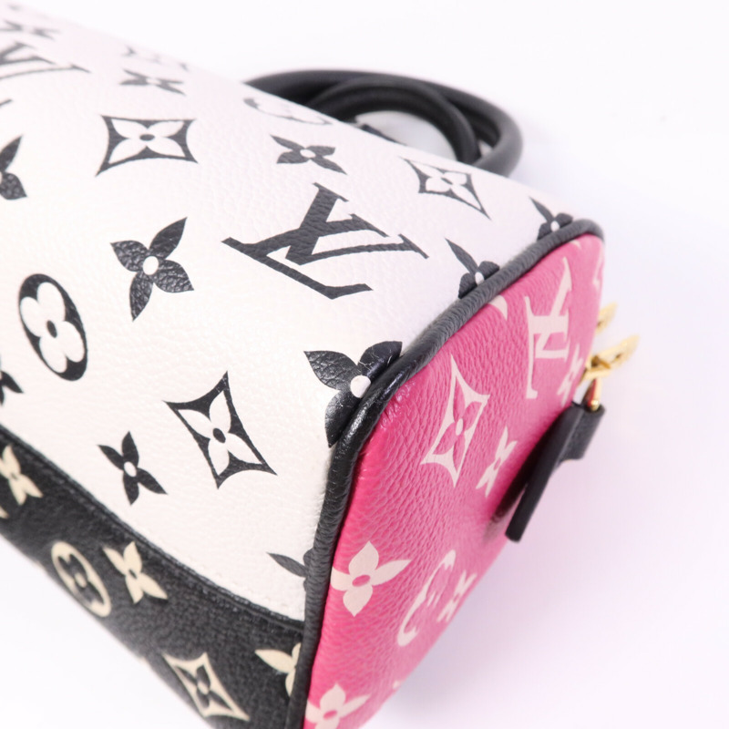 LOUIS VUITTON Monogram Empreinte Speedy Bandouliere 20金扣手挽肩背兩用袋-11