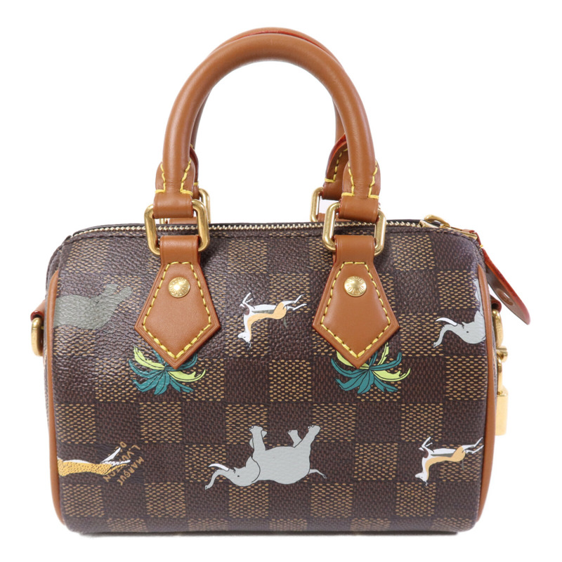 LOUIS VUITTON Damier Heritage Speedy Bandouliere 18 X The Darjeeling金扣手挽肩背兩用袋-1