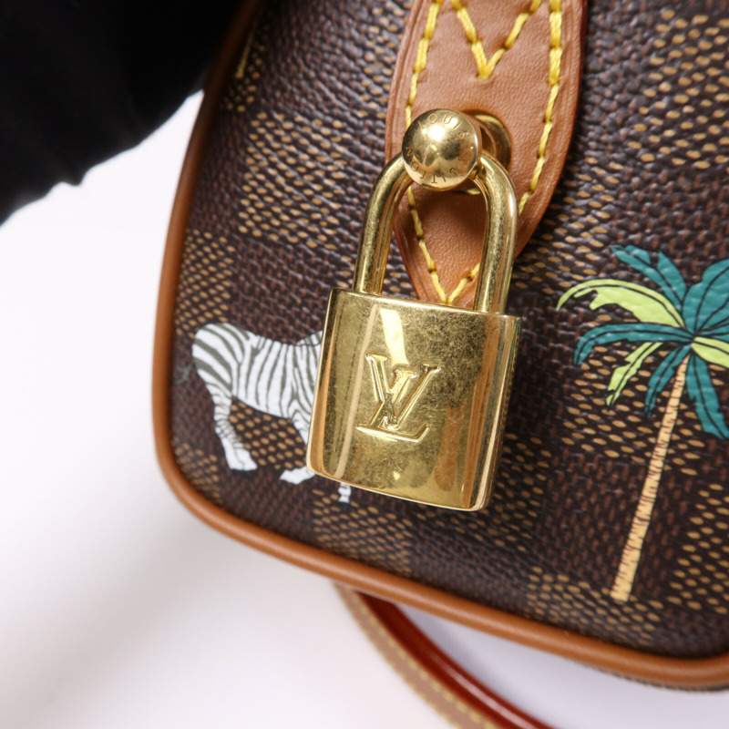 LOUIS VUITTON Damier Heritage Speedy Bandouliere 18 X The Darjeeling金扣手挽肩背兩用袋-6