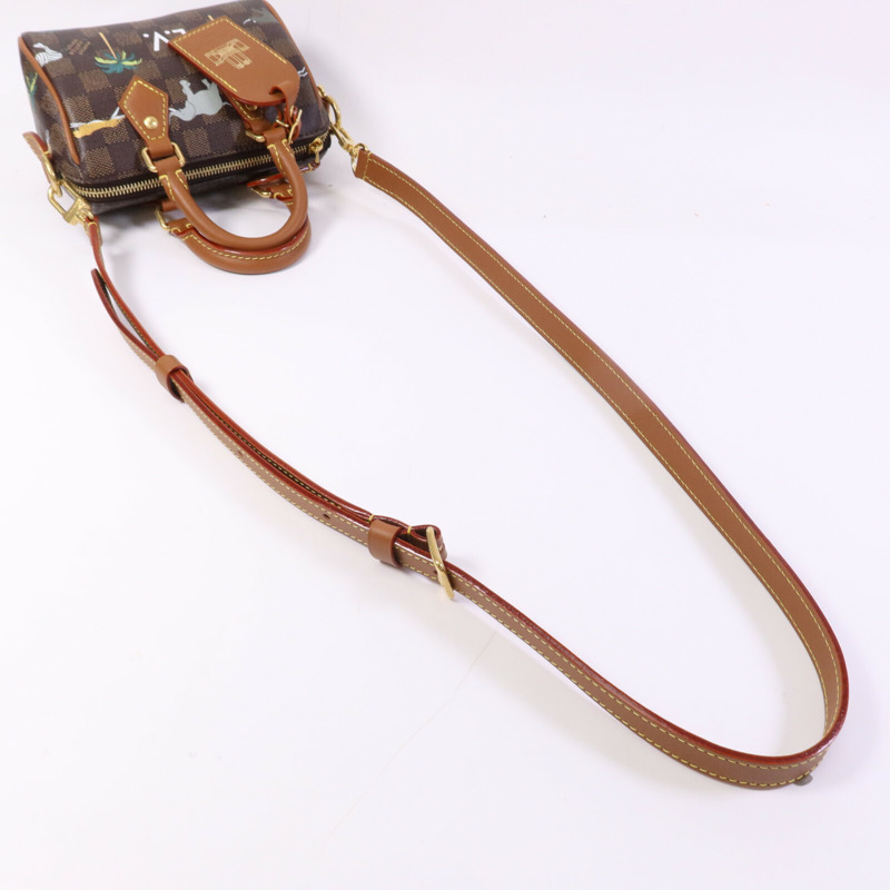 LOUIS VUITTON Damier Heritage Speedy Bandouliere 18 X The Darjeeling金扣手挽肩背兩用袋-7