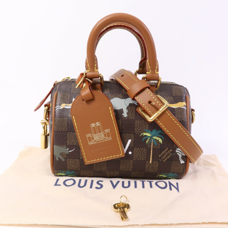 LOUIS VUITTON Damier Heritage Speedy Bandouliere 18 X The Darjeeling金扣手挽肩背兩用袋-8