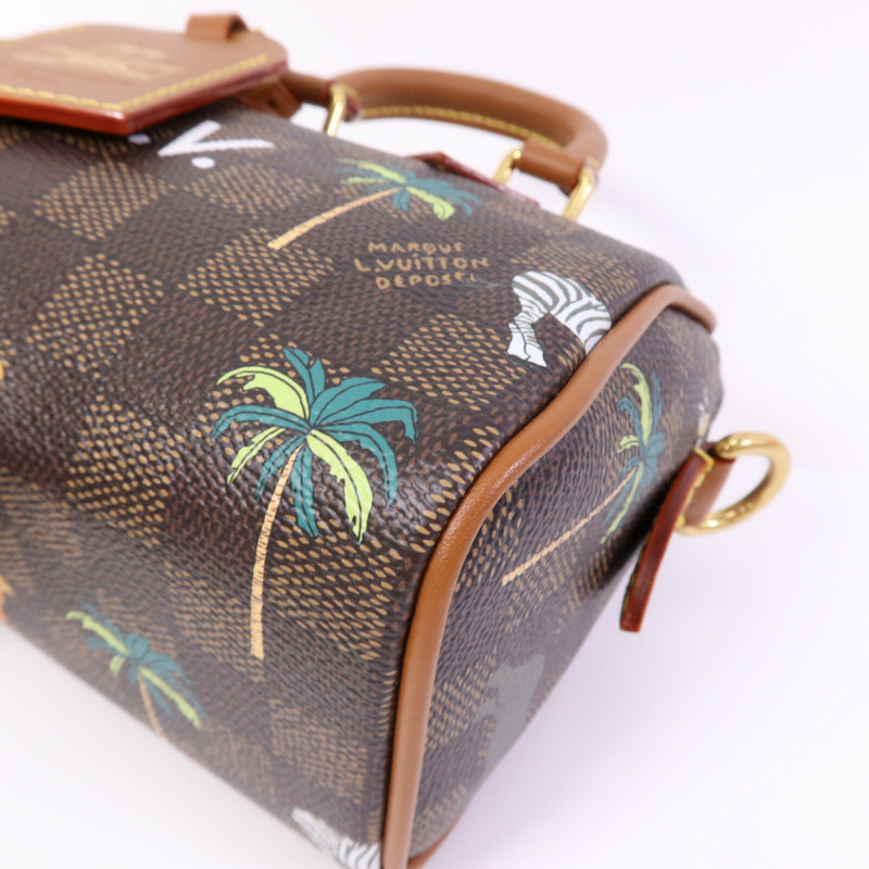 LOUIS VUITTON Damier Heritage Speedy Bandouliere 18 X The Darjeeling金扣手挽肩背兩用袋-9