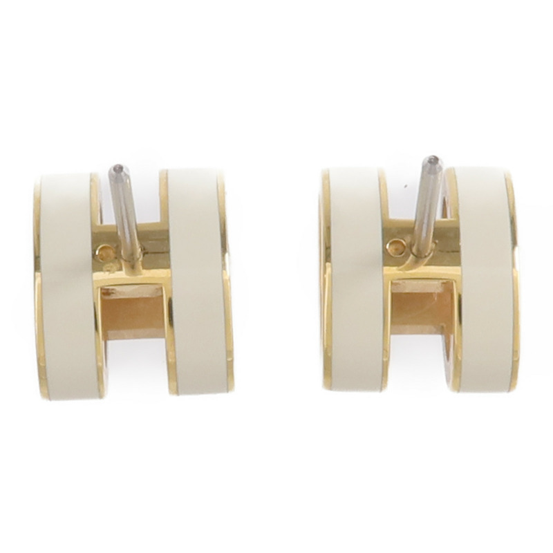 HERMES 金屬Pop H耳環Craie-1