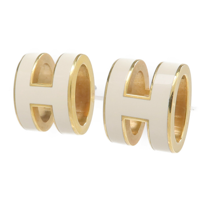 HERMES 金屬Pop H耳環Craie-2