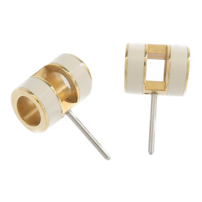 HERMES 金屬Pop H耳環Craie-3