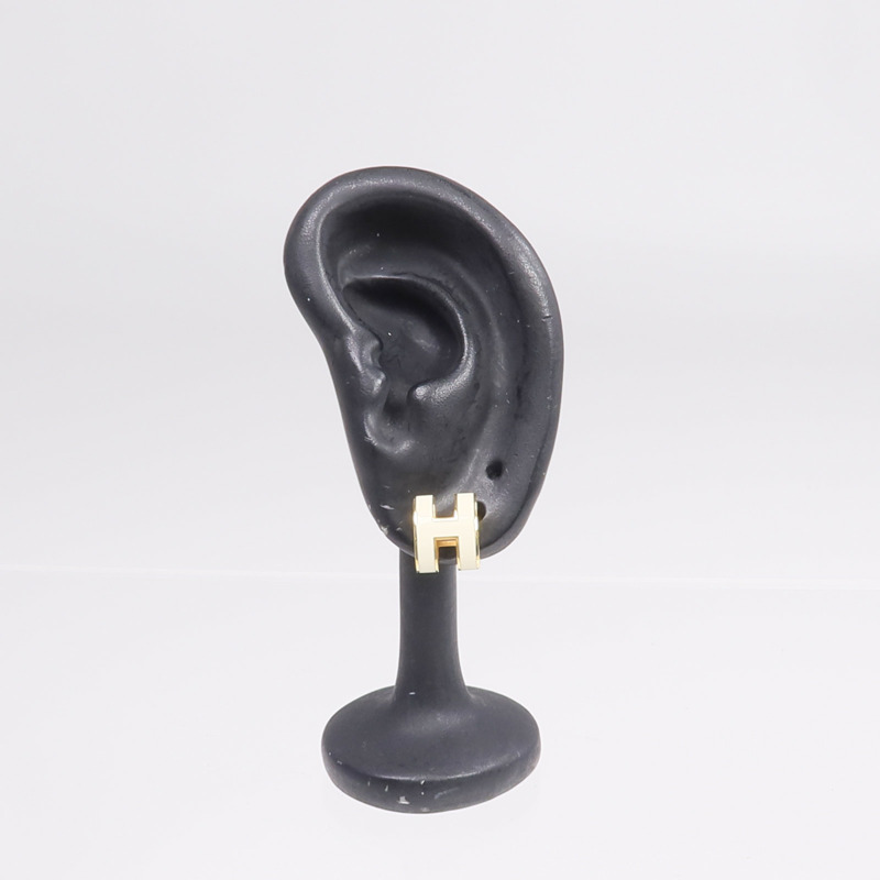 HERMES 金屬Pop H耳環Craie-6