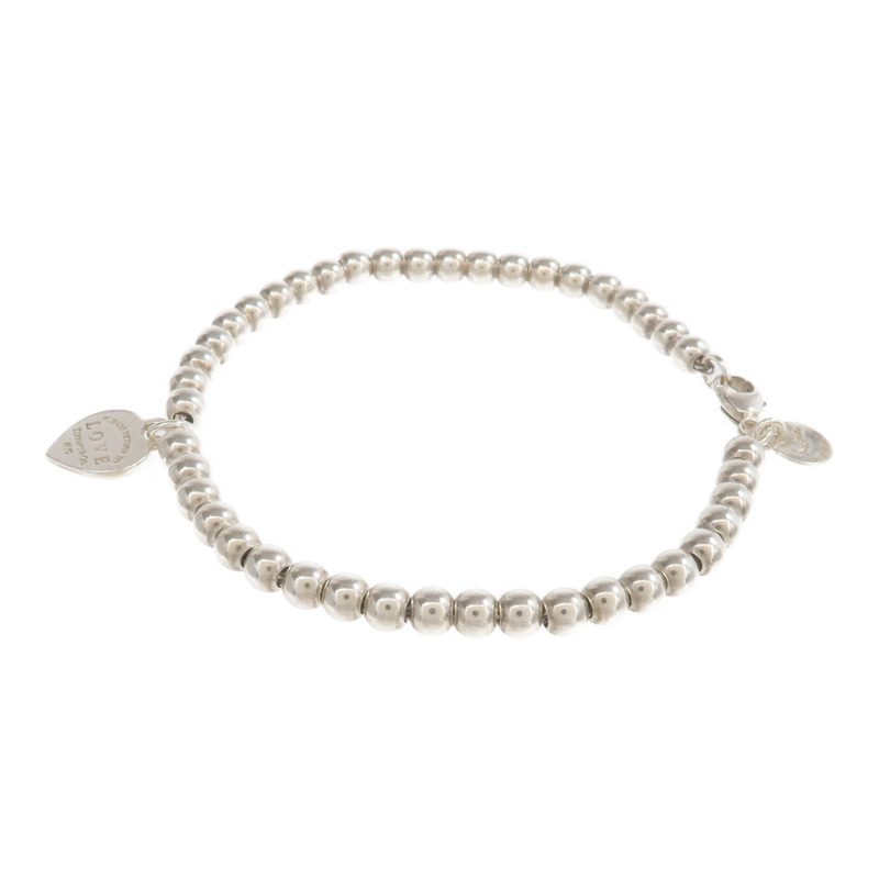 TIFFANY＆CO 925純銀Heart Tag Bead手鏈-1